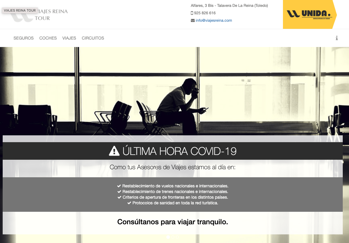 Web de Viajes Reina S.L.