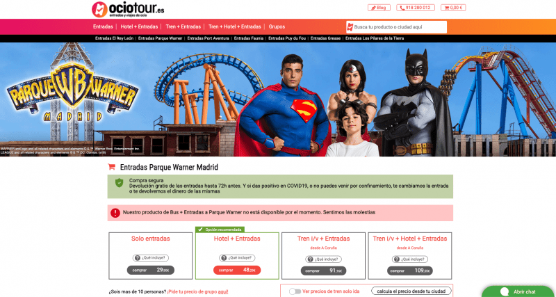 Entradas Parque Warner Madrid